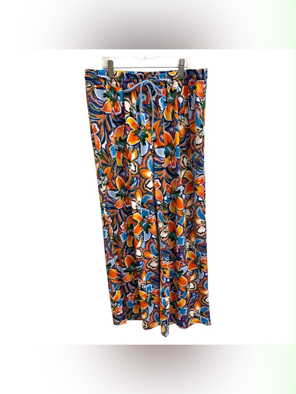 Zac & Rachel Multicolor Floral Drawstring Wide-Leg Pants Size M
